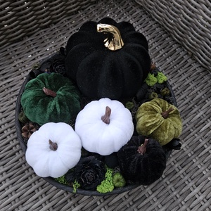 Méregzöld bársonytökös asztaldísz  ??, Otthon & Életmód, Dekoráció, Halloween, Halloweeni asztaldísz, , 25 cm, MESKA