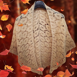 Levél mintás kendő  - ruha & divat - sál, sapka, kendő - kendő - Meska.hu