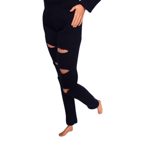 Barbie ruha, Fekete szaggatott nadrág - játék & sport - baba & babaház - barbie ruhák - Meska.hu