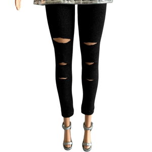 Barbie ruha, Fekete szaggatott nadrág - játék & sport - baba & babaház - barbie ruhák - Meska.hu