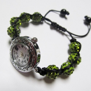 Shamballa gyöngyös karóra (olívazöld) -  - Meska.hu