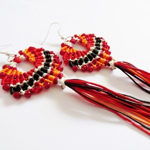 Maracas fülbevaló (Piros) - ékszer - fülbevaló - rojtos fülbevaló - Meska.hu