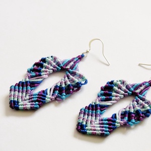 Arwen makramé fülbevaló (Kék-lila) -  - Meska.hu