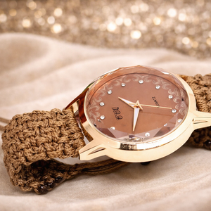 Barna karóra makramé szíjjal - ékszer - karóra és ékszeróra - karóra - Meska.hu