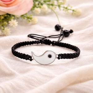 Yin-Yang duó - makramé karkötő - ékszer - karkötő - fonott karkötő - Meska.hu