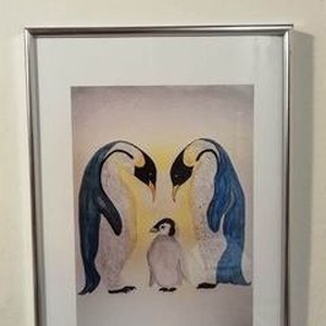 Pingvin család - művészet - festmény - akril - Meska.hu