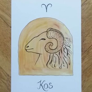 Kos  Horoszkóp - művészet - festmény - akril - Meska.hu