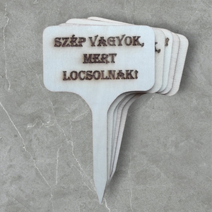 Lézergravírozott fa beszúró növényekhez, többféle, 5 db, Otthon & Életmód, Ház & Kert, Növény & Veteményes, Gravírozás, pirográfia, MESKA
