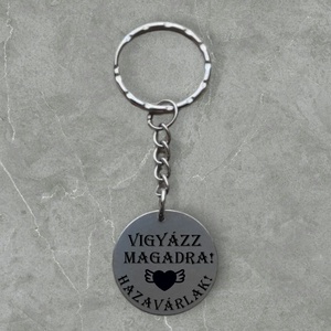 Lézergravírozott rozsdamentes acél kulcstartó. Egyénire szabható!, Táska & Tok, Kulcstartó & Táskadísz, Kulcstartó, Gravírozás, pirográfia, MESKA