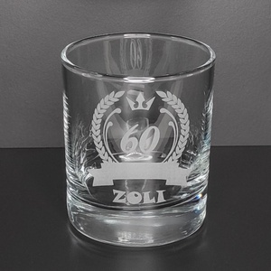 Egyénre szabható lézergravírozott whiskys/vizes pohár születésnapra 290 ml  - otthon & életmód - konyhafelszerelés, tálalás - tálalás - pohár - Meska.hu