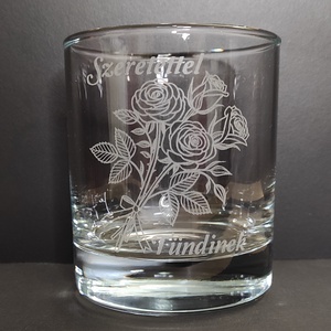 Egyénre szabható lézergravírozott whiskys/vizes pohár 290 ml  - Meska.hu