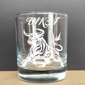 BIKA Gravírozott horoszkópos pohár, 290 ml whiskys/vizes, Otthon & Életmód, Konyhafelszerelés, tálalás, Tálalás, Pohár, Gravírozás, pirográfia, MESKA