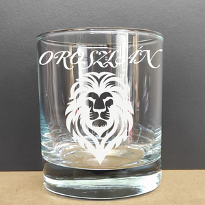 OROSZLÁN Gravírozott horoszkópos pohár, 290 ml whiskys/vizes, Otthon & Életmód, Konyhafelszerelés, tálalás, Tálalás, Pohár, Gravírozás, pirográfia, MESKA