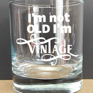 Gravírozott pohár VINTAGE, 290 ml whiskys/vizes, Otthon & Életmód, Konyhafelszerelés, tálalás, Tálalás, Pohár, Gravírozás, pirográfia, MESKA