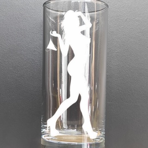 Gravírozott pohár NŐI ALAK, 265 ml long drink pohár - Meska.hu