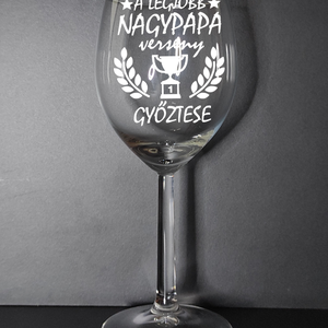 Gravírozott boros pohár választható vagy egyedi felirattal is, 300 ml , Otthon & Életmód, Konyhafelszerelés, tálalás, Tálalás, Pohár, Gravírozás, pirográfia, MESKA