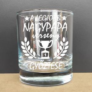 Gravírozott whiskys / vizes pohár választható vagy egyedi felirattal is, 290 ml  - Meska.hu