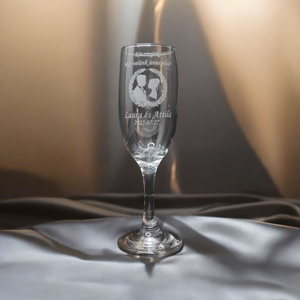 Esküvői pezsgős pohár egyedi elképzelés szerint is, 185 ml , Otthon & Életmód, Konyhafelszerelés, tálalás, Tálalás, Pohár, Gravírozás, pirográfia, MESKA