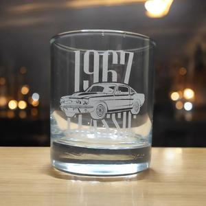 Gravírozott whiskys pohár Ford Mustang képpel 290 ml , Otthon & Életmód, Konyhafelszerelés, tálalás, Tálalás, Pohár, Gravírozás, pirográfia, MESKA