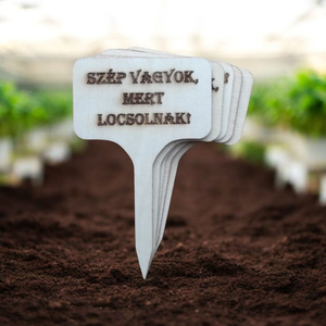 Gravírozott fa beszúró növényekhez, többféle, 5 db - otthon & életmód - ház & kert - növény & veteményes - Meska.hu