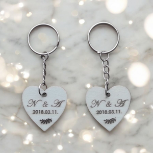 Gravírozott páros kulcstartó, Táska & Tok, Kulcstartó & Táskadísz, Kulcstartó, Gravírozás, pirográfia, MESKA