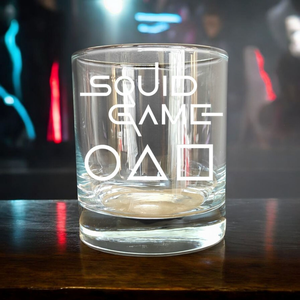 Gravírozott pohár SQUID GAME, 290 ml whiskys/vizes, Otthon & Életmód, Konyhafelszerelés, tálalás, Tálalás, Pohár, Gravírozás, pirográfia, MESKA