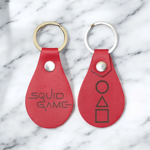 SQUID GAME Gravírozott műbőr kulcstartó, Táska & Tok, Kulcstartó & Táskadísz, Kulcstartó, Gravírozás, pirográfia, MESKA