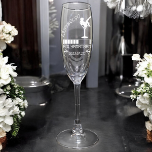 Leánybúcsús pezsgős pohár egyedi elképzelés szerint is, 190 ml , Otthon & Életmód, Konyhafelszerelés, tálalás, Tálalás, Pohár, Gravírozás, pirográfia, MESKA