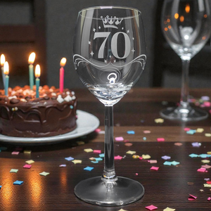 Gravírozott boros pohár születésnapra, 300 ml  - Meska.hu
