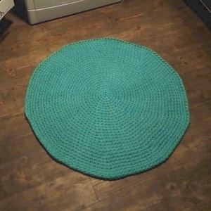Horgolt menta zöld szőnyeg (77 cm) - otthon & életmód - lakástextil - szőnyeg - horgolt szőnyeg - Meska.hu