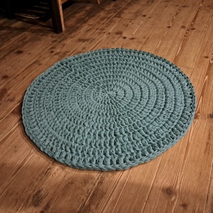 Aqua Horgolt kerek szőnyeg (64 cm átmérőjű) - otthon & életmód - lakástextil - szőnyeg - horgolt szőnyeg - Meska.hu