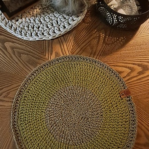 LUXURY SHINE "Dubai Chocolate" horgolt tányéralátét, Otthon & Életmód, Konyhafelszerelés, tálalás, Tálalás, Tányér- és poháralátét, Horgolás, Egy ideje már érlelődött bennem, a gondolat, hogy valami újabbat, különlegesebbet alkossak, így szü..., MESKA