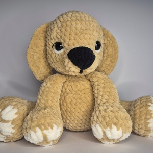 Golden retriever horgolt kutyus - játék & sport - plüssállat & játékfigura - más figura - Meska.hu