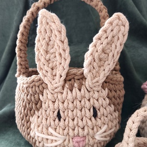 Nyuszi kosár - ünnepi díszek, dekorációk - húsvéti díszek és dekorációk - húsvéti kosár - Meska.hu