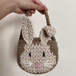 Nyuszi kosár, Ünnepi díszek, dekorációk, Húsvéti díszek és dekorációk, Húsvéti kosár, Horgolás, MESKA