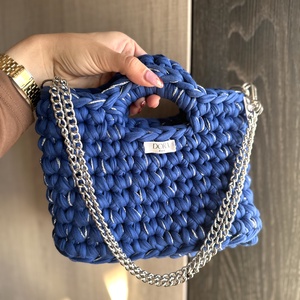 Kék láncos táska, Táska & Tok, Kézitáska & válltáska, Kézitáska, Horgolás, MESKA