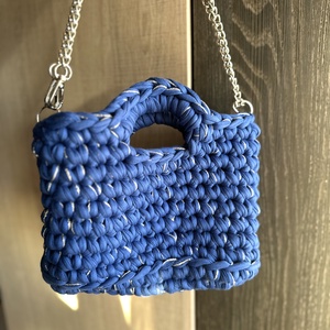 Kék láncos táska - táska & tok - kézitáska & válltáska - kézitáska - Meska.hu