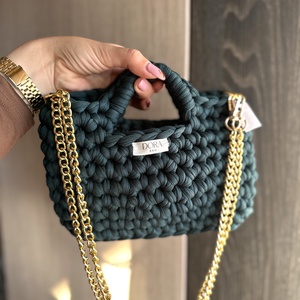 Zöld láncos táska, Táska & Tok, Kézitáska & válltáska, Kézitáska, Horgolás, MESKA