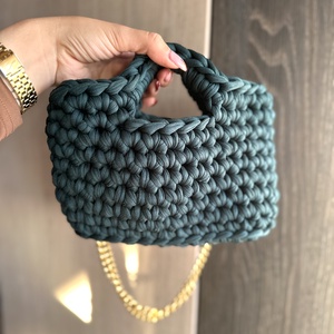 Zöld láncos táska - táska & tok - kézitáska & válltáska - kézitáska - Meska.hu