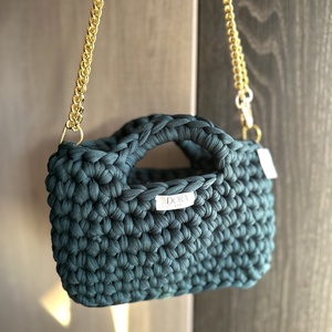 Zöld láncos táska - táska & tok - kézitáska & válltáska - kézitáska - Meska.hu