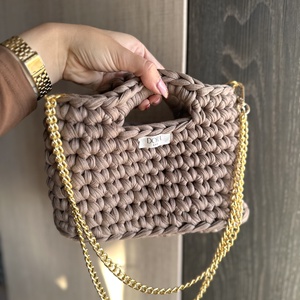 Barna láncos táska, Táska & Tok, Kézitáska & válltáska, Kézitáska, Horgolás, MESKA