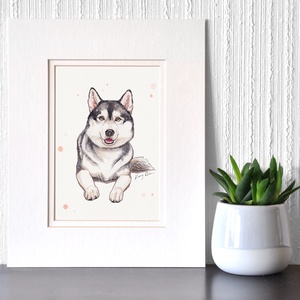Husky - ecsetfilc festmény (nyomat) - művészet - festmény - akvarell - Meska.hu