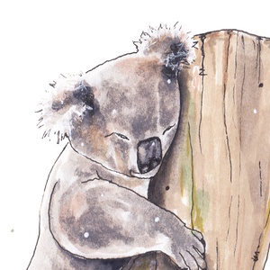 Koala - ecsetfilc festmény (nyomat) - művészet - festmény - akvarell - Meska.hu