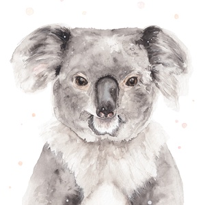 Koala portré - Művészeti nyomat (az eredeti akvarell festmény alapján) - otthon & életmód - dekoráció - kép & falikép - kép & falikép - Meska.hu