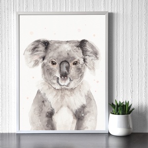 Koala portré - Művészeti nyomat (az eredeti akvarell festmény alapján), Otthon & Életmód, Dekoráció, Kép & Falikép, Művészi nyomat, Festészet, MESKA