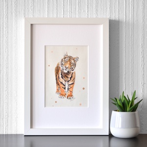Tigris  - Művészeti nyomat (az eredeti akvarell festmény alapján), Otthon & Lakás, Dekoráció, Kép & Falikép, Művészi nyomat, Festészet, MESKA