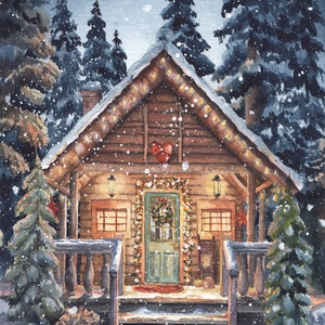 Karácsonyi házikó - Művészeti nyomat (az eredeti akvarell festmény alapján) - otthon & lakás - dekoráció - kép & falikép - kép & falikép - Meska.hu