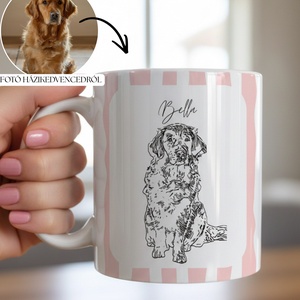 Egyedi állatos bögre saját fotóból � sketch stílusú rajz, névvel és választható háttérszínnel - otthon & életmód - konyhafelszerelés, tálalás - tálalás - bögre & csésze - Meska.hu