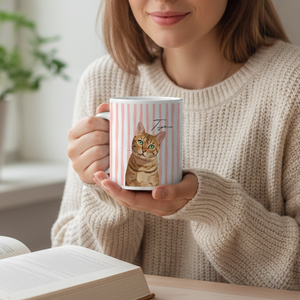 Egyedi fényképes állatos bögre � fényképről készült portré + név  egyedi cicás/kutyás ajándék - otthon & életmód - konyhafelszerelés, tálalás - tálalás - bögre & csésze - Meska.hu