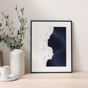 Egyedi, személyre szabható kétfős oldalprofil illusztráció, Művészet, Grafika & Illusztráció, Digitális, Fotó, grafika, rajz, illusztráció, MESKA